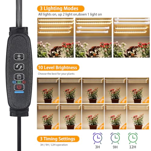 8.6'' LED Plant Growing Light Strips (Warm / 8.6Inch 4 Head 2 Pack)