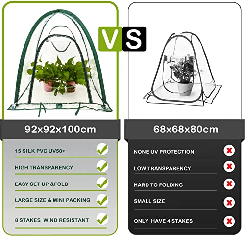 Pop Up Greenhouse Cover Flower House (36.2"L x 36.2"W x 39"H)