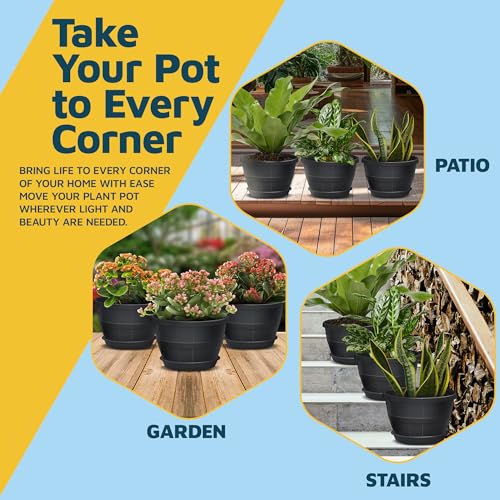 10 Inch Whiskey Barrel Planters Outdoor Pack of 20 (20 Count)