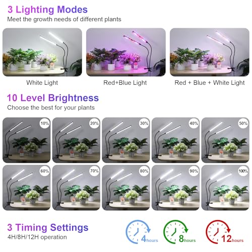 Indoor Clip on Plant Growth Light (2 Head Big)