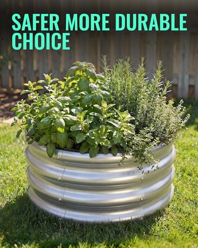 Round Raised Garden Bed Set (Silver)