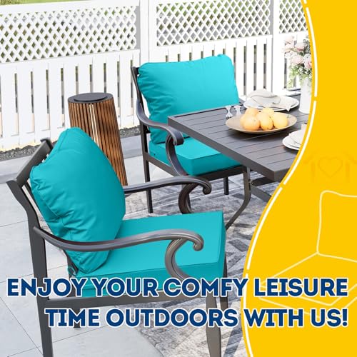 Outdoor Chair Cushions (Turquoise Blue / 22"x22"x3" / 22"x17")