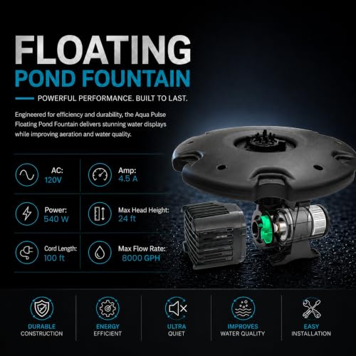 3 4 HP Floating Fountain & Aerator for Ponds and Lakes with 100 ft Cord