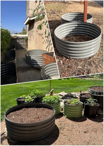Anleolife 2 Pack 4ft x 18in Round Raised Garden Beds (2 Count)
