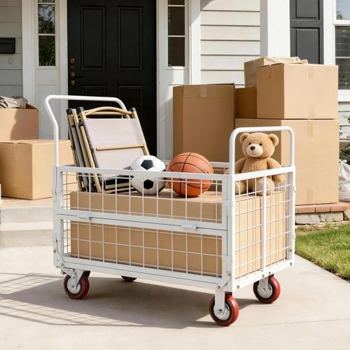 Platform Truck Cart with Cage (44.5 x 26.6 x 42.1 in/ 1130 x 675 x 1070 mm)
