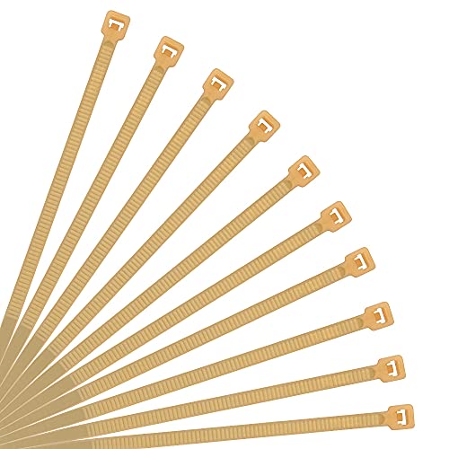 Nylon Cable Zip Ties Self Locking Plastic Wire Ties with 40 Lbs Tensile Strength for Indoor and Outdoor 12 Inch 500 Pack Gold (12 inch (40 lbs, 500 pcs) / Gold)