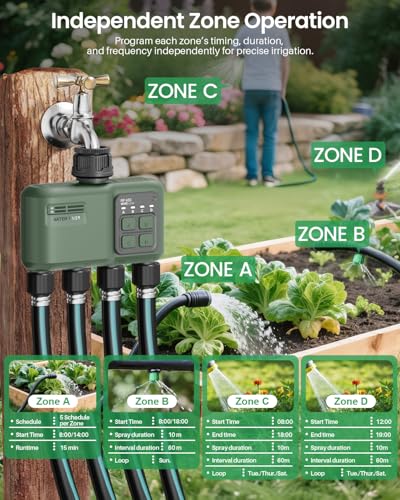WiFi Water Timer 4 Zone for Garden Hose
