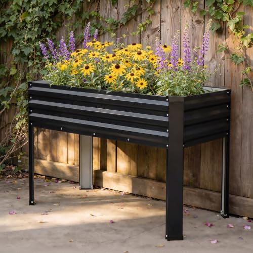 Galvanized Raised Garden Bed with Legs 2Pack (Dark Grey)