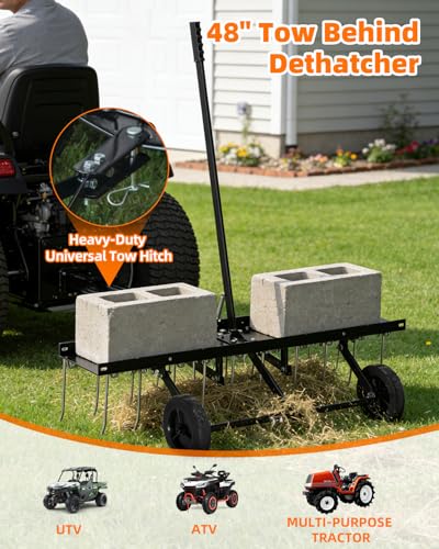 48" Tow Behind Dethatcher (Black-48IN)