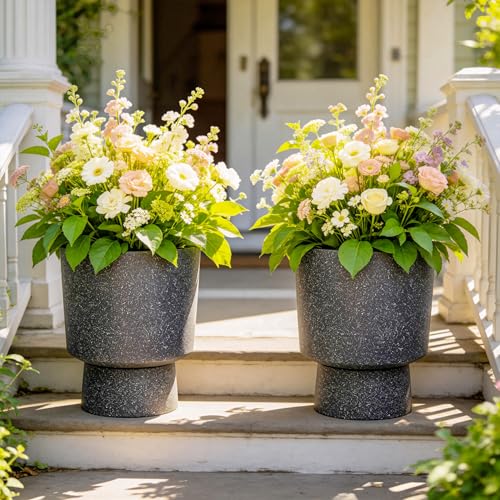 Autodaya 16.8" Urn (16.8"h-black Terrazzo)