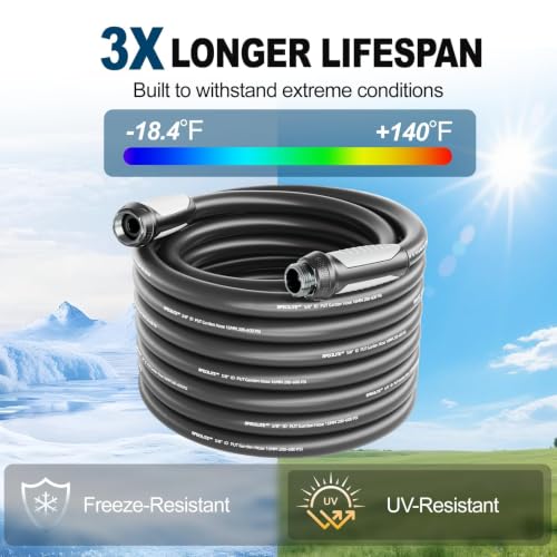 Garden Water Hose 25 ft x 5 (Black / 25 FT)