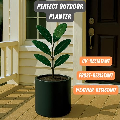 Large Planter for Indoor or Outdoor (Matte Black / 10 Inch)
