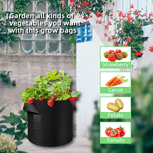 90 Pack 10 Gallon Garden Plant Aeration Fabric Pots with Handles Non (10 Gallons)