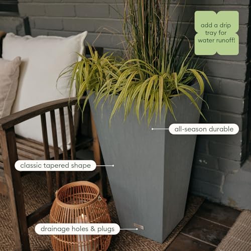 Pure Series Taper Planter (Gray / 24 inch - 1 Pack)