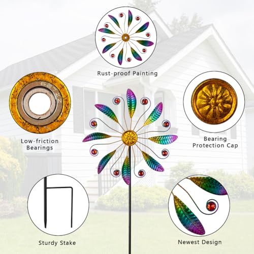 11”Metal Wind Spinners Outdoor (Purple3)