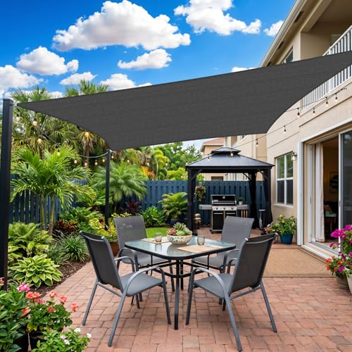 23'X23' Sun Shade Sail Dark Gray Curved Square Customizable (Dark Gray / 23'X23' custom)