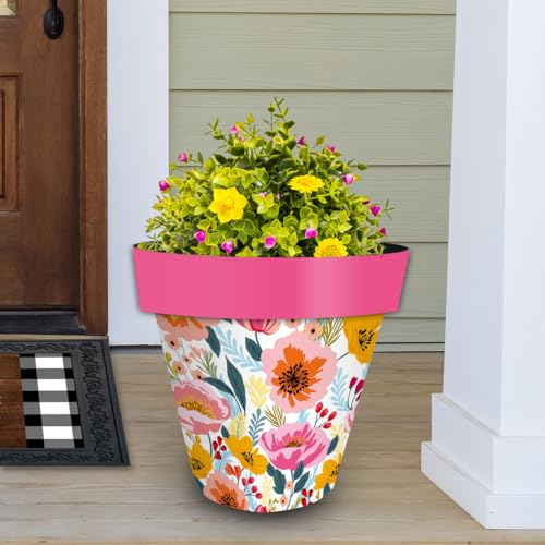 Spring Planter 14" x 15" x 15" Vibrant Blooms Large for Spring Planter (Vibrant Blooms / Large)