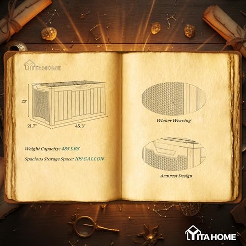 100 Gallon Large Outdoor Deck Box (Dark Black / 100 Gallon)