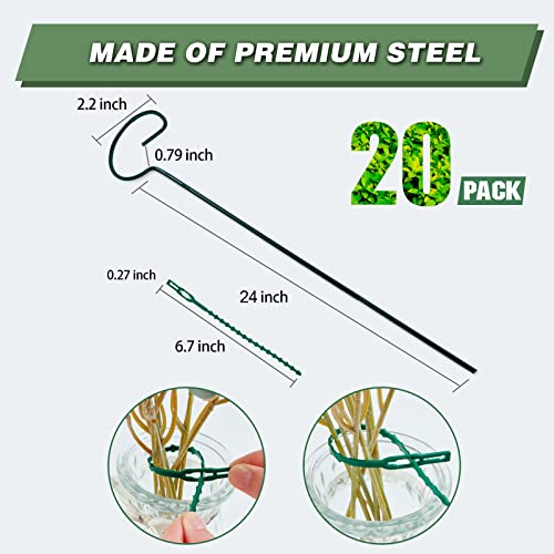 12 Pack 24 Inch Plant Support Stakes for Outdoor Plants and Indoor Flowers (24 inch)