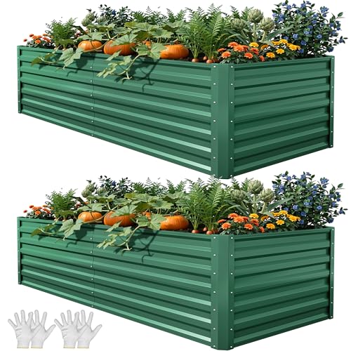 6x3x2ft 2pcs Large Raised Garden Bed Kit (Green / 6x3x2ft 2pcs)