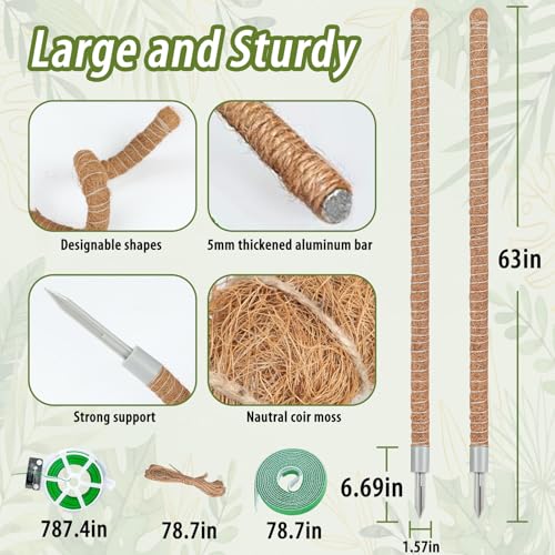 2 Pack Moss Pole (63"- 2 pack)