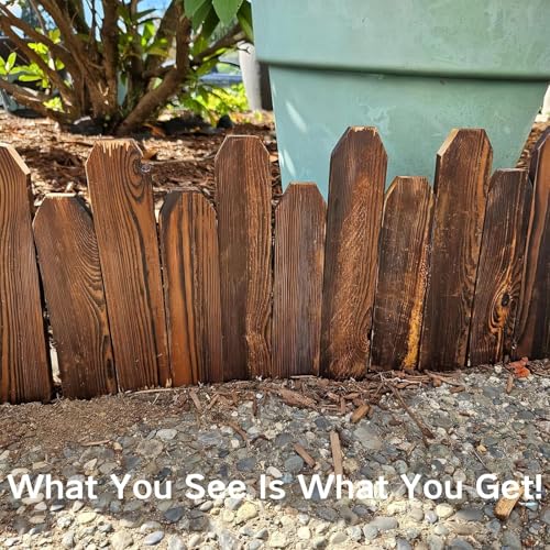 Wood Garden Edging (Staggered-Height 10pcs / 9.8x47in)