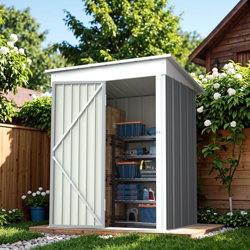 Outdoor Storage Shed 5 x 3 ft. Utility Tool Shed (5x3 / Gray)