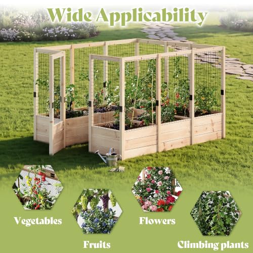 Raised Garden Bed with 19 Inch Deep Planter Box&Fence (7.5x9x6 FT)