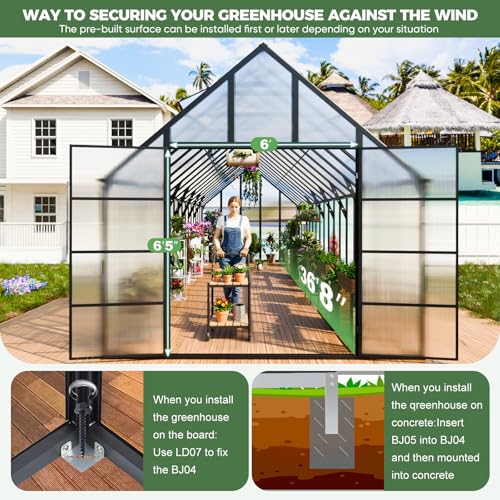 36x10x10 FT Polycarbonate Greenhouse for Outdoors w