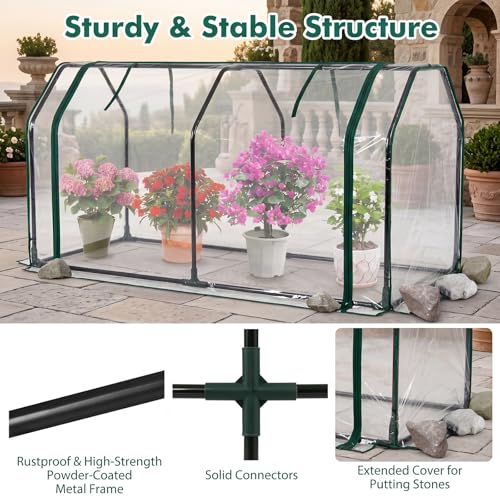 Portable Mini Greenhouse w (Clear)
