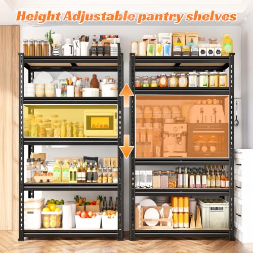Set of 3 Storage Shelves 5 Tier Garage Shelving Heavy Duty Load 2000LBS (11.8"D x 82.8"W x 60"H)