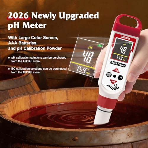 Digital Chlorine Tester Pool Salinity Meter (White Red)