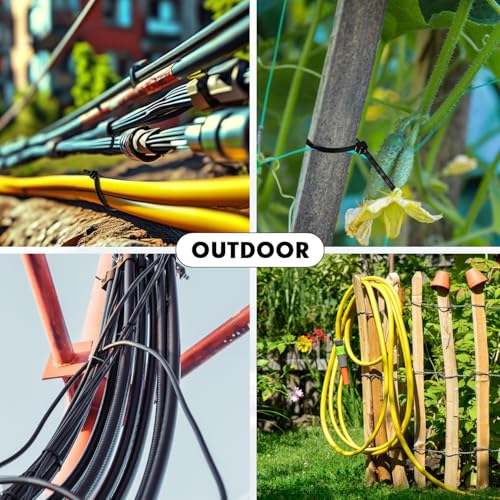8 Inch Black Nylon Zip Ties (8" (50lb))