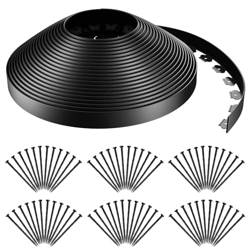 Garden Edging 118FT Landscape Edging Kit 2 Inch Height with 72 Stakes (Black / 2in X 118FT)