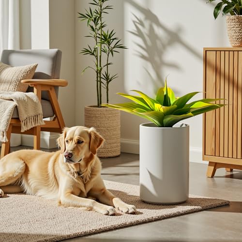 2-Pack 13.8-Inch Artificial Agave Plants, UV Resistant Artificial Outdoor Plants and Faux Succulent Greenery for Planters, Porch, Patio, Garden, Entryway and Home Decor, Yellow (Agave15-ye2)