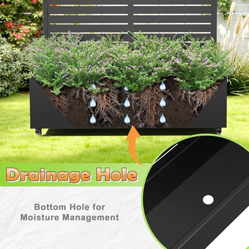 Metal Raised Garden Bed (Black Arched-louvered / 71" x 47" x 16")