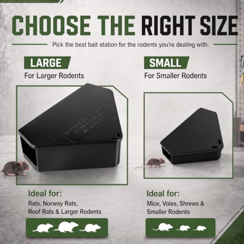 4 Pcs Triangle Mice Rat Bait Stations