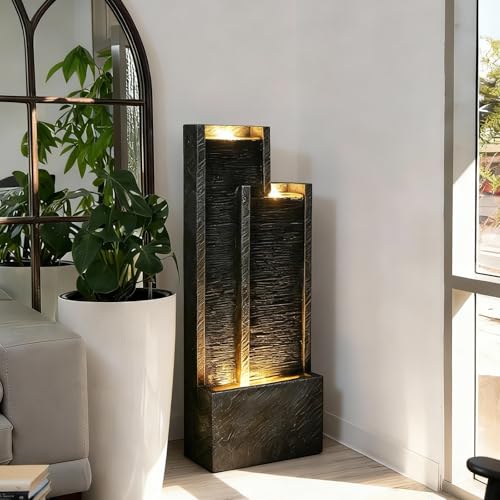 Indoor Water Fountain 35.4 (Black & Grey / 35.4 inch)