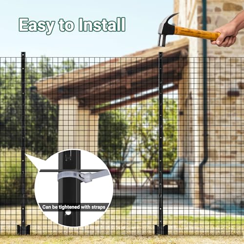 Fence Posts 4.8 FT Black (Black / 4.8FT-16Pack)
