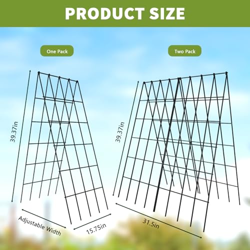 Cucumber Trellis 2 Pack (Steel Black / 39.4" H)