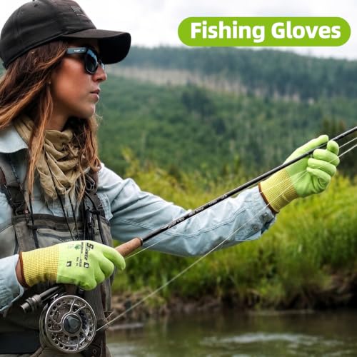 12 Pairs ANSI A6 Cut Resistant Gloves (Yellow / Small)