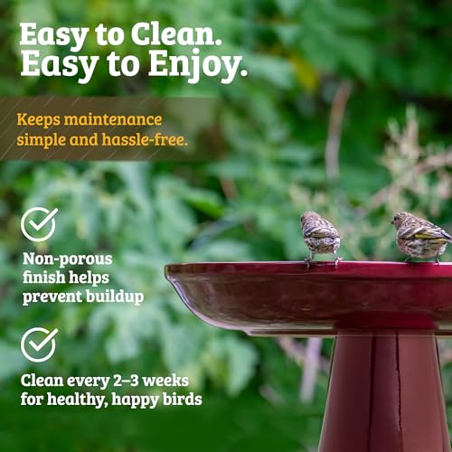 Ohio Stoneware Pedestal Bird Bath (Midnight Blue)