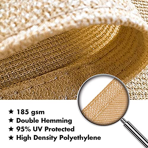 20'x20'x20' Sun Shade Sail Sand Curved Triangle (Sand / 2 0' X 2 0' X 2 0')