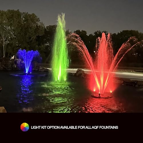 1.75 HP Floating Fountain & Aerator for Ponds and Lakes with 100 ft Cord (1.75 HP Pump-100' Cord / White Lights)