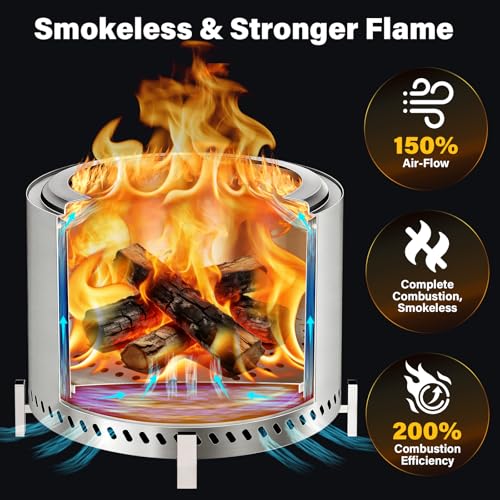 19.5 Inch Smokeless Fire Pit with Stand (19.5 Inch)
