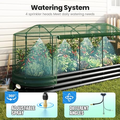 Raised Garden Bed Kit with Self Watering System & Netting 8x3x1Ft