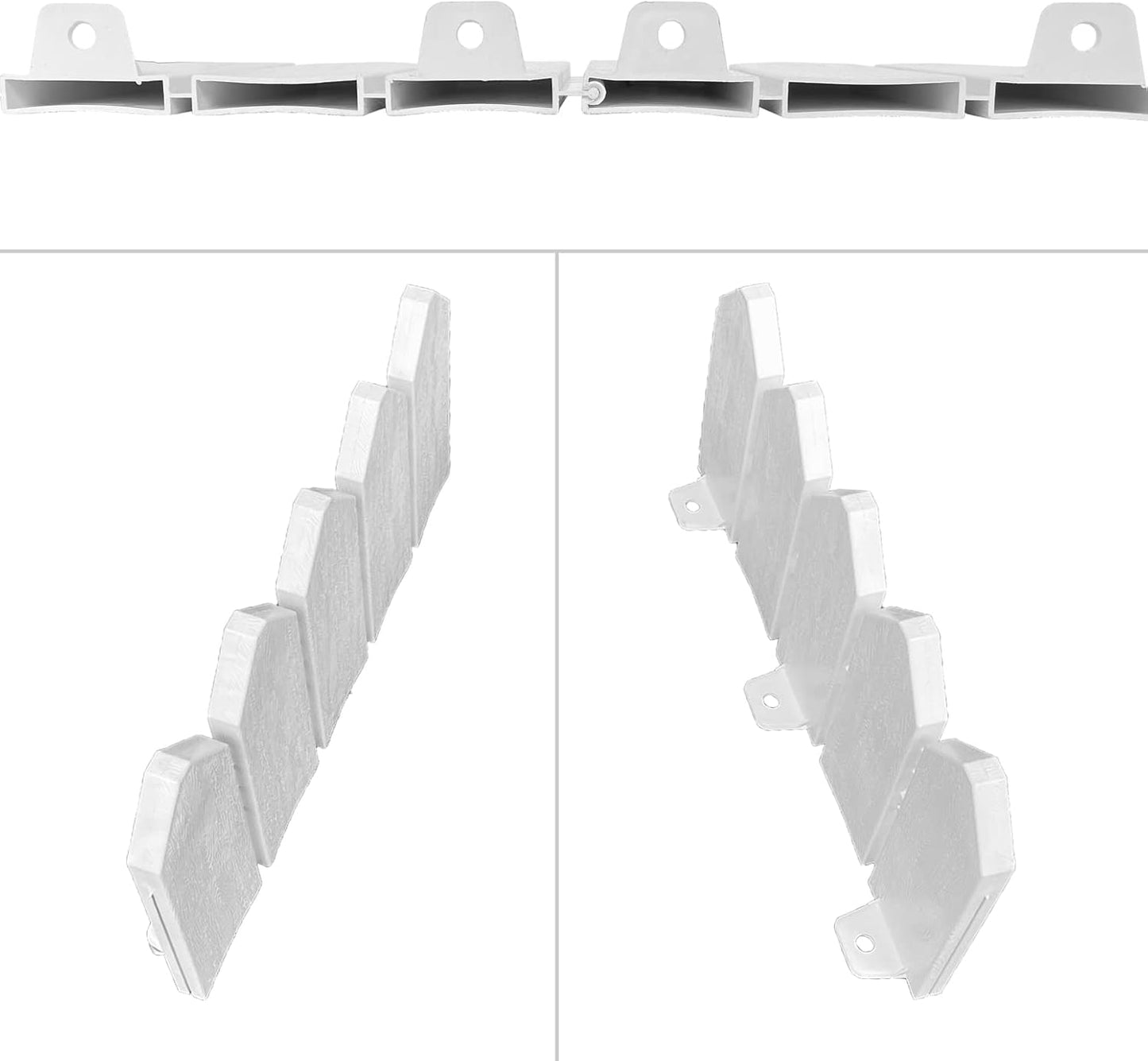 Garden Edging Border Kit 6.7 in Tall Decorative Double-Sided Wood-Look Fence Garden Border, Flower Bed Edging with 20 Anchoring Spikes, 9.3 Foot Kit (White)