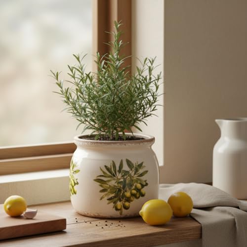Olive Ceramic Planter (Olive Green / 6.3 in)