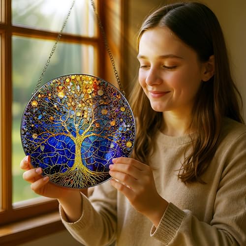 8 Inch Stained Glass Tree of Life Ornament (Tree of Life)