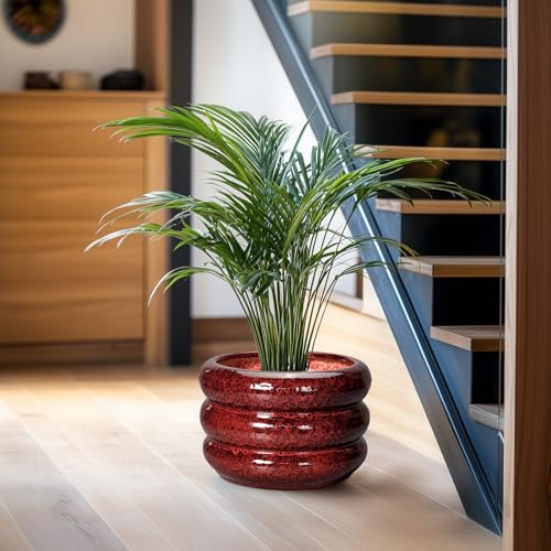 10 Inch Plant Pots (10 Inch / Leopard Print Red)